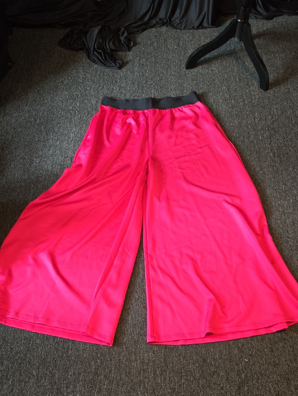 LuLaRoe Carissa Hot Pink Wide-Leg Knit Pants Xl New